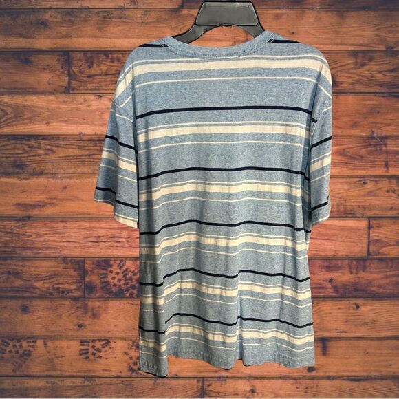5 for $25🔥OP Baby Blue Striped Short Sleeve V-Neck T-Shirt Large (42-44) - Picture 2 of 6